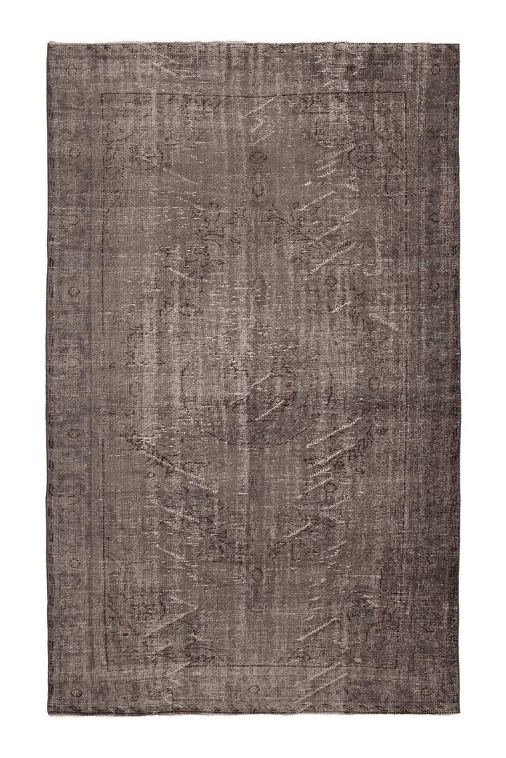 Vintage Isparta Turkish Area Rug 6x10 ft — Gray & Brown Floral