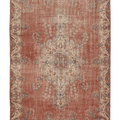 Vintage Isparta Turkish Area Rug 7x10 ft — Red & Beige Floral