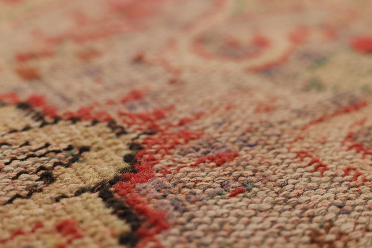Vintage Manisa Turkish Area Rug 6x10 ft — Red & Blue Floral (No. 61535)