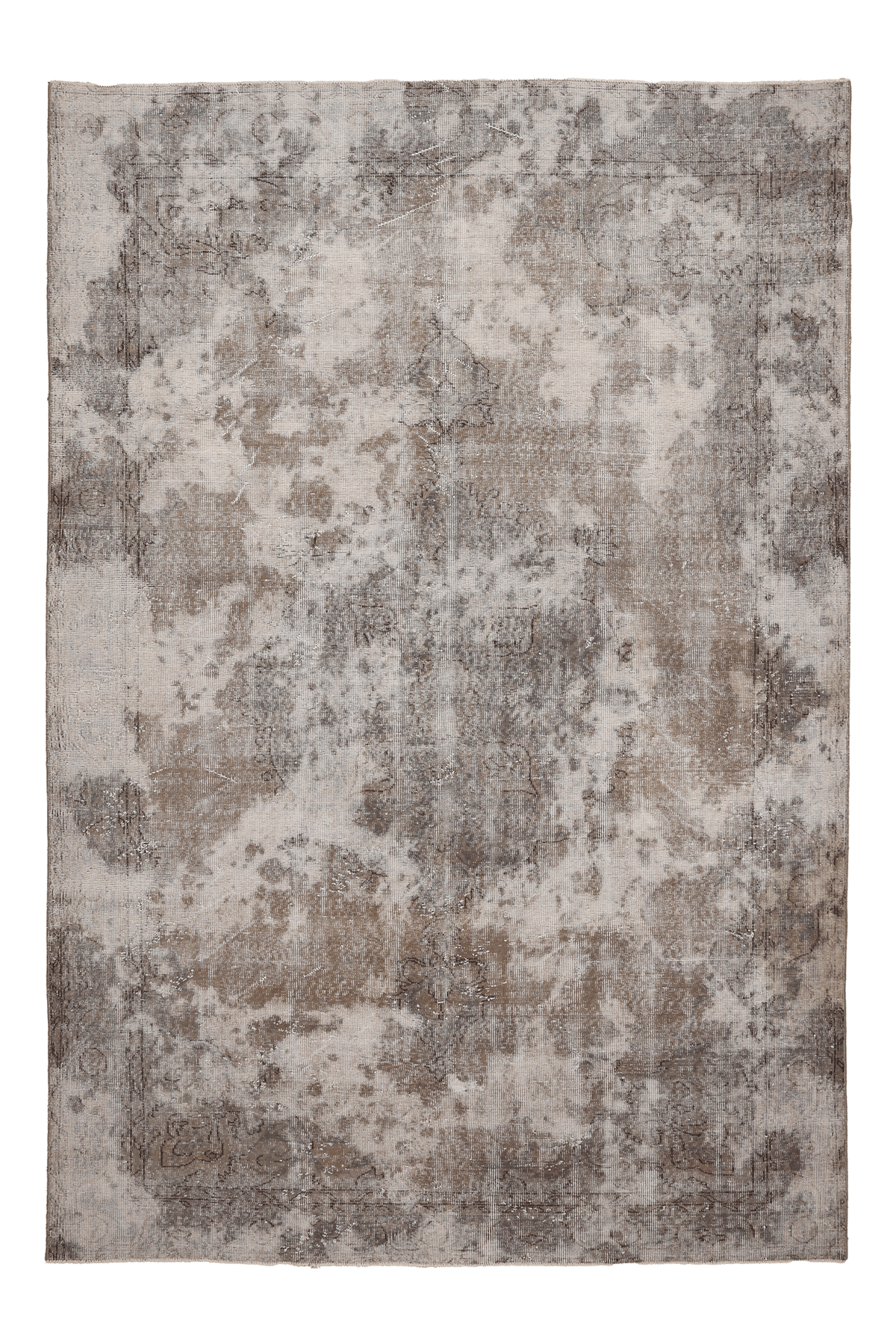 Vintage Isparta Turkish Area Rug 6x10 ft — Gray & Beige Distressed