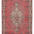 Vintage Isparta Turkish Area Rug 7x10 ft — Red & Beige Floral