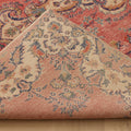 Vintage Isparta Turkish Area Rug 7x10 ft — Red & Beige Floral