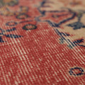 Vintage Isparta Turkish Area Rug 7x10 ft — Red & Beige Floral