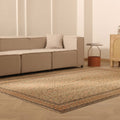Vintage Kayseri Turkish Area Rug 7x10 ft — Beige & Brown Floral