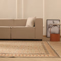 Vintage Kayseri Turkish Area Rug 7x10 ft — Beige & Brown Floral