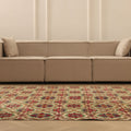 Vintage Isparta Turkish Area Rug 6x10 ft — Beige & Red Floral