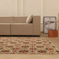 Vintage Isparta Turkish Area Rug 6x10 ft — Beige & Red Floral