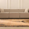 Vintage Sivas Turkish Area Rug 7x10 ft — Orange & Brown Distressed