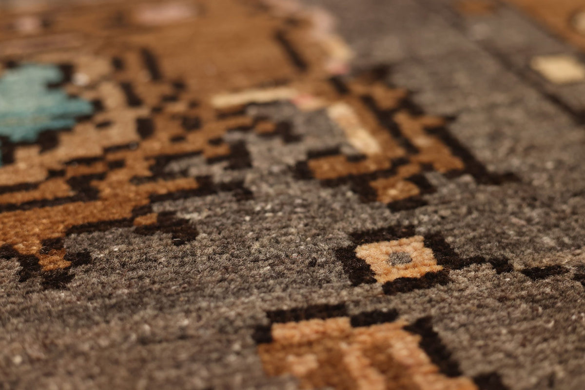 Vintage Sivas Turkish Area Rug 7x10 ft — Orange & Brown Distressed