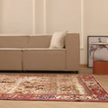 Vintage Isparta Turkish Area Rug 6x10 ft — Beige & Brown Geometric