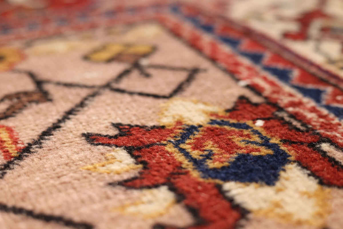 Vintage Isparta Turkish Area Rug 6x10 ft — Beige & Brown Geometric
