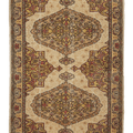 Vintage Isparta Turkish Area Rug 6x9 ft — Beige & Brown maximalist