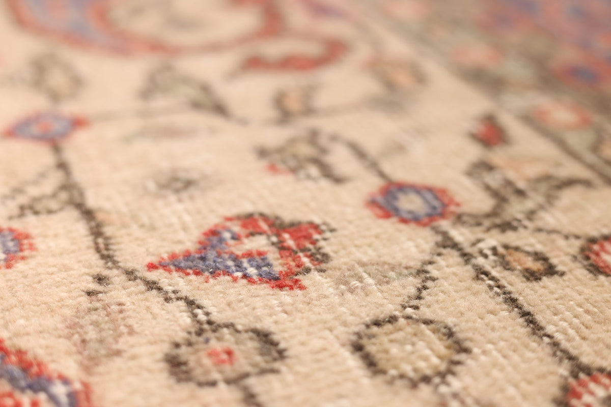 Vintage Isparta Turkish Area Rug 7x11 ft — Red & Blue Floral