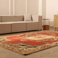 Vintage Sivas Turkish Area Rug 7x10 ft — Red & Beige Distressed