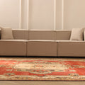 Vintage Sivas Turkish Area Rug 7x10 ft — Red & Beige Distressed