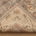 Vintage Isparta Turkish Area Rug 7x10 ft — Gray & Beige Floral