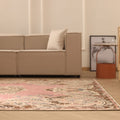 Vintage Isparta Turkish Area Rug 6x10 ft — Red & Beige Floral