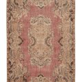 Vintage Isparta Turkish Area Rug 6x10 ft — Red & Beige Floral