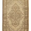 Vintage Isparta Turkish Area Rug 7x10 ft — Beige & Brown Floral