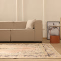 Vintage Isparta Turkish Area Rug 6x10 ft — Orange & Beige Floral