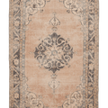 Vintage Isparta Turkish Area Rug 6x10 ft — Orange & Beige Floral