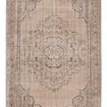 Vintage Manisa Turkish Area Rug 5x9 ft — Beige & Brown Floral (No. 61561)