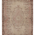 Vintage Isparta Turkish Area Rug 5x9 ft — Pink & Brown Floral (No. 61563)