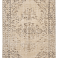 Vintage Manisa Turkish Area Rug 5x8 ft — Beige Floral (No. 61564)