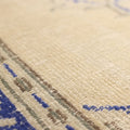 Vintage Manisa Turkish Area Rug 5x8 ft — Beige & Blue Floral (No. 61569)