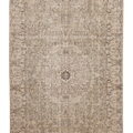 Vintage Isparta Turkish Area Rug 6x9 ft — Green & Beige Floral (No. 61575)