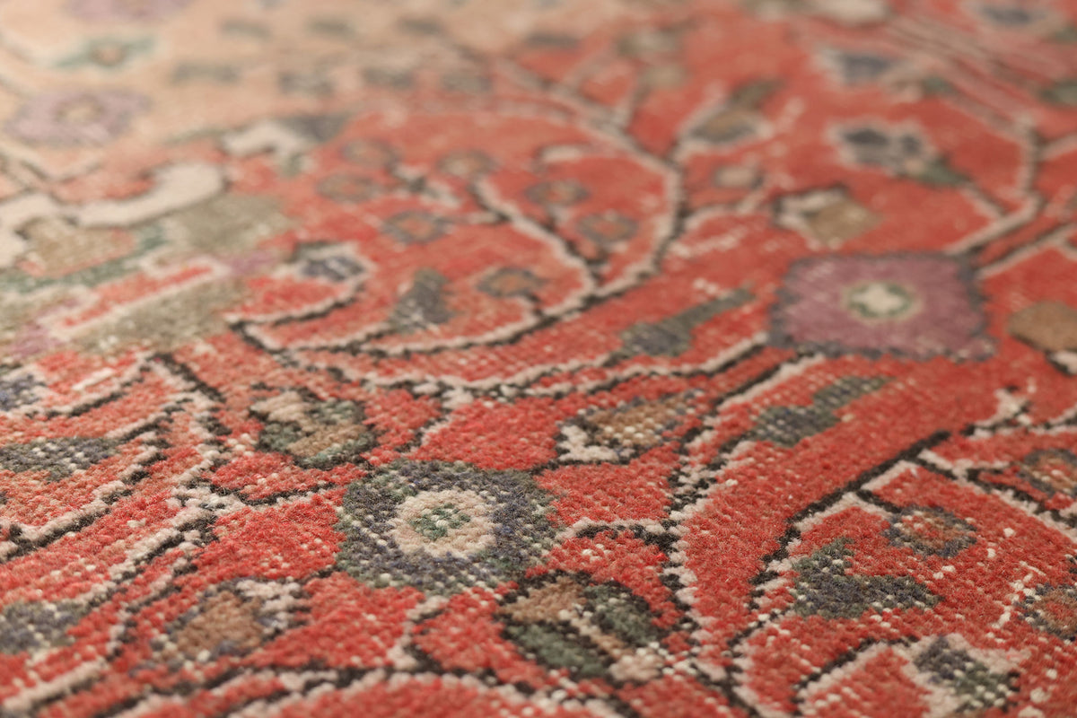 Vintage Isparta Turkish Area Rug 4x6 ft — Red Floral