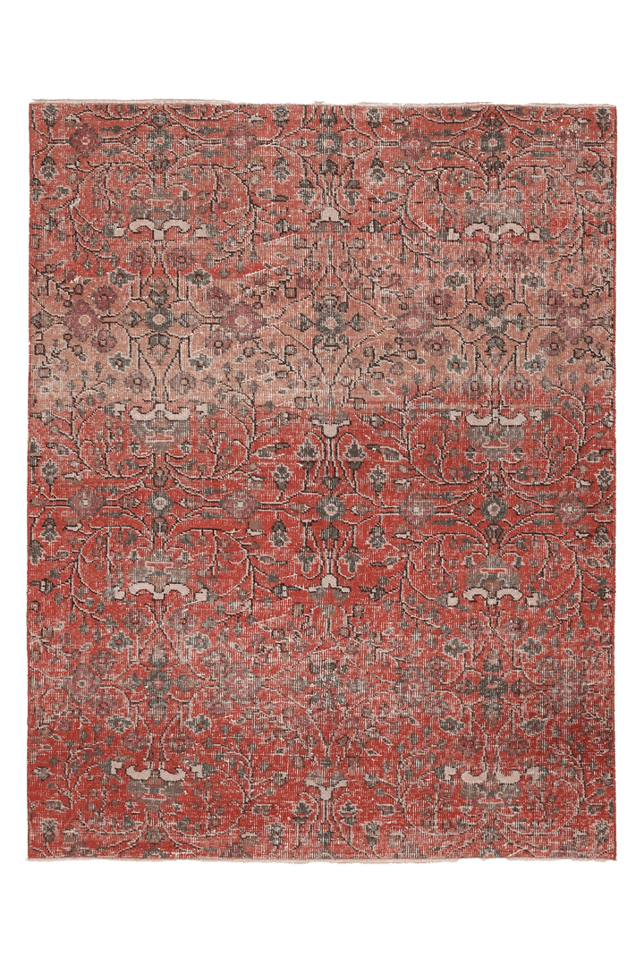 Vintage Isparta Turkish Area Rug 4x6 ft — Red Floral