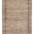 Vintage Isparta Turkish Area Rug 7x10 ft — Beige & Brown Floral