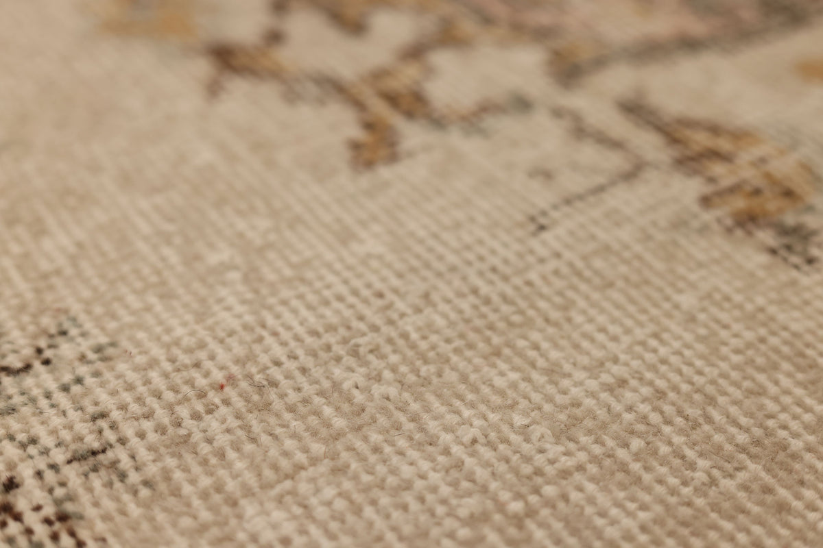 Vintage Isparta Turkish Runner Rug 2x8 ft — Beige & Brown Distressed