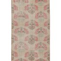 Vintage Manisa Turkish Runner Rug 3x6 ft — Beige & Pink Floral