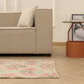Vintage Manisa Turkish Runner Rug 3x6 ft — Beige & Pink Floral