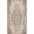 Vintage Isparta Turkish Runner Rug 2x6 ft — Beige & Brown Floral (No. 61600)