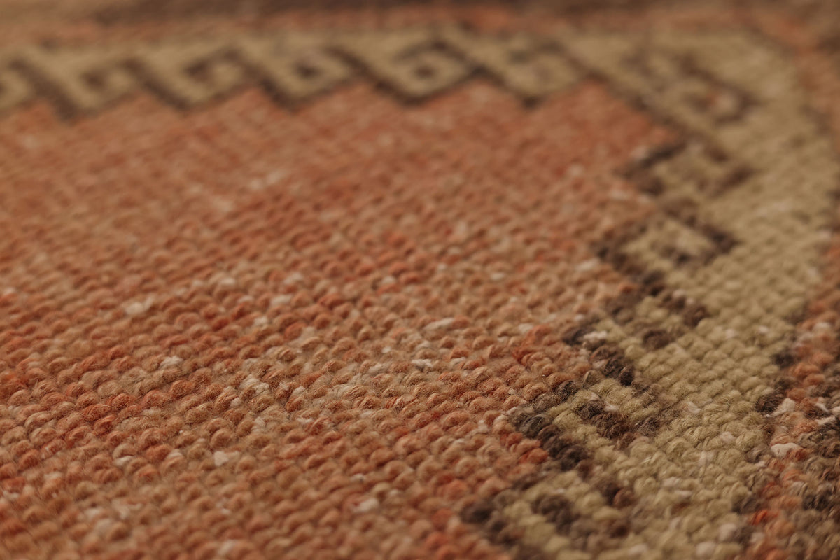 Vintage Malatya Turkish Runner Rug 2x11 ft — Red & Beige Geometric