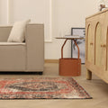 Vintage Malatya Turkish Runner Rug 3x12 ft — Red & Gray Geometric