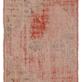 Vintage Manisa Turkish Area Rug 2x4 ft — Beige & Red Distressed