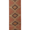 Vintage Malatya Turkish Runner Rug 3x10 ft — Orange & Brown Geometric