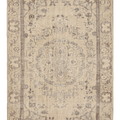 Vintage Manisa Turkish Area Rug 5x8 ft — Beige & Brown Floral (No. 61742)