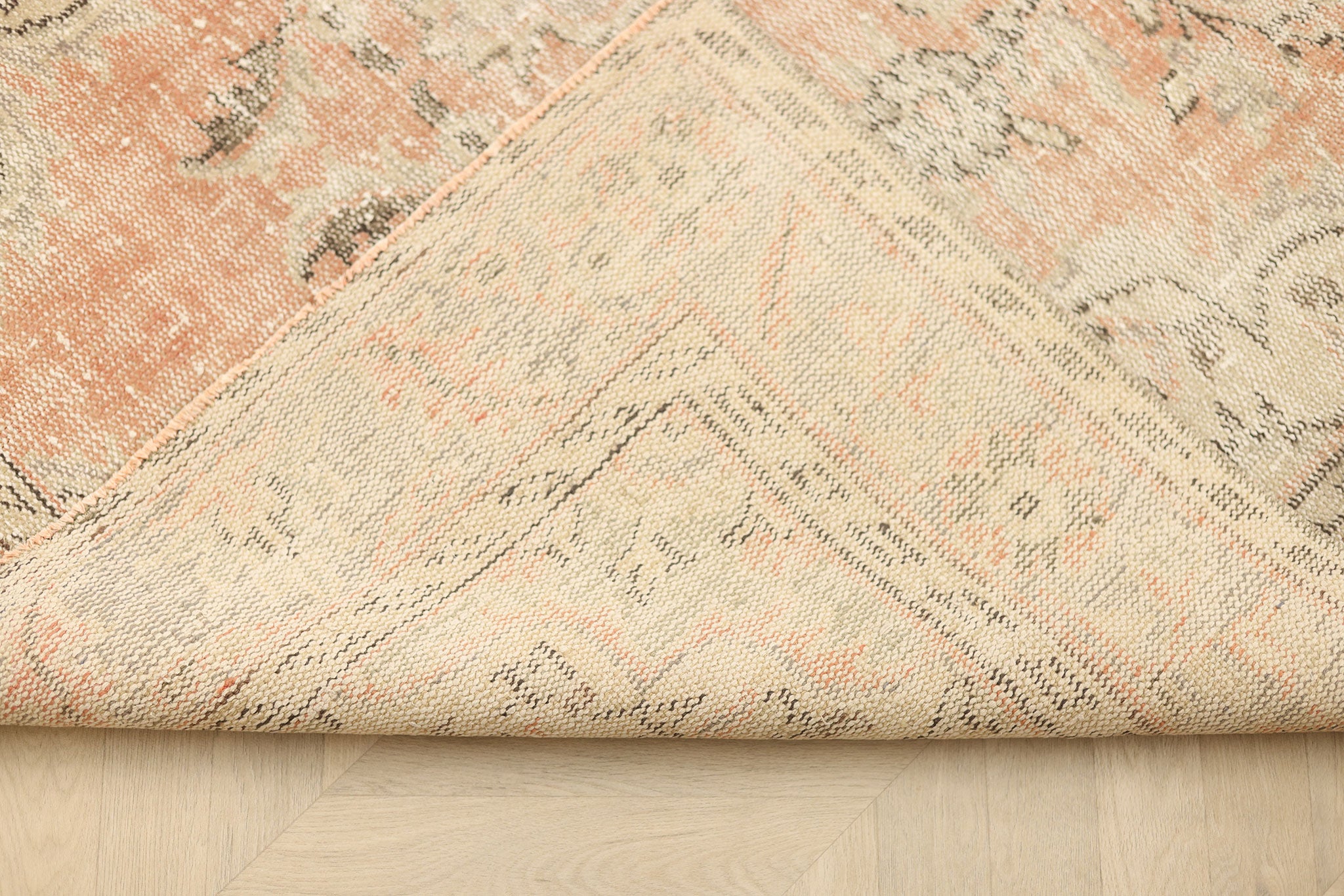 Vintage Manisa Turkish Area Rug 5x9 ft — Orange Floral (No. 61743)
