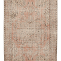 Vintage Manisa Turkish Area Rug 5x9 ft — Orange Floral (No. 61743)