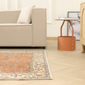 Vintage Isparta Turkish Area Rug 5x8 ft — Orange Floral (No. 61749)