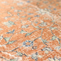 Vintage Isparta Turkish Area Rug 5x8 ft — Orange Floral (No. 61749)