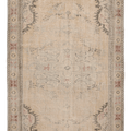 Vintage Manisa Turkish Area Rug 5x7 ft — Beige & Gray Floral