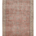 Vintage Isparta Turkish Area Rug 6x9 ft — Pink & Beige Floral