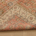 Vintage Isparta Turkish Area Rug 6x9 ft — Pink & Beige Floral