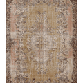 Vintage Isparta Turkish Area Rug 5x8 ft — Brown & Beige Floral